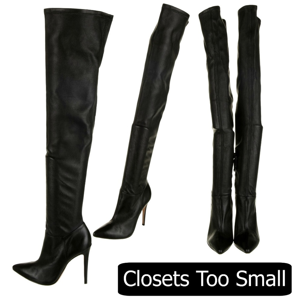 Alice + Olivia Thigh High Leather Boots Size 5